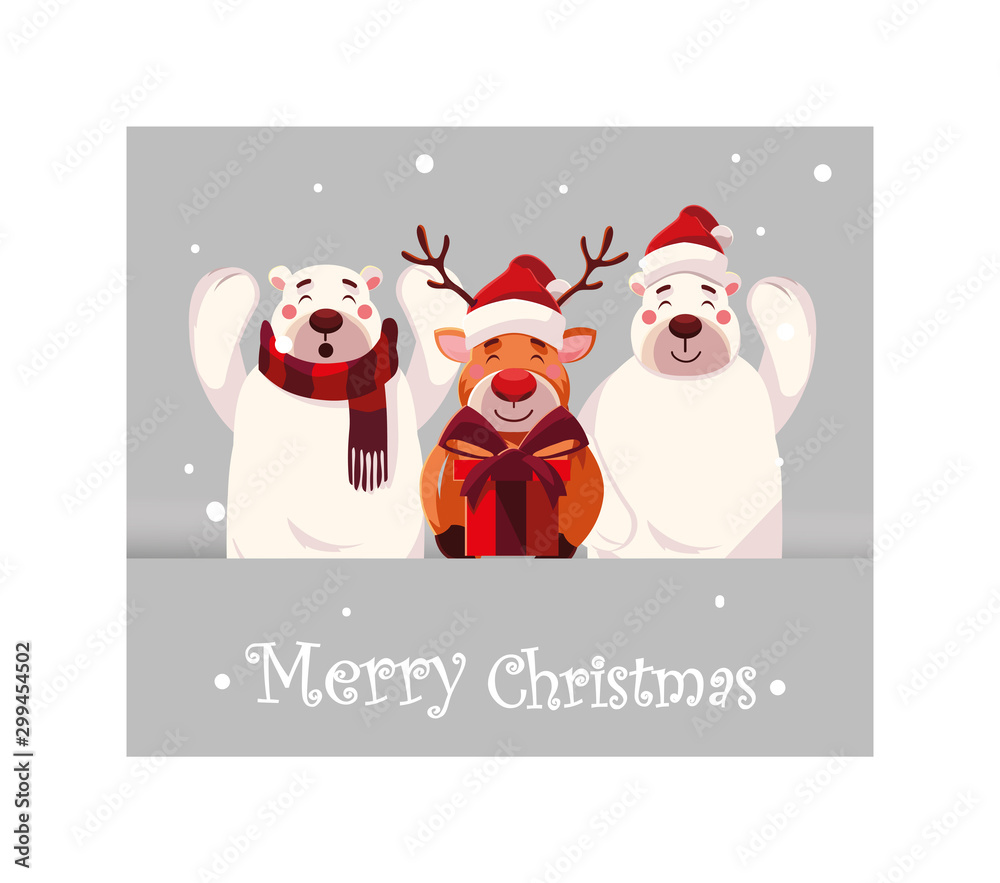 Merry christmas cartoons vector design