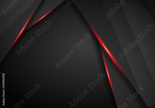 abstract metallic black Red frame sport design concept innovation background