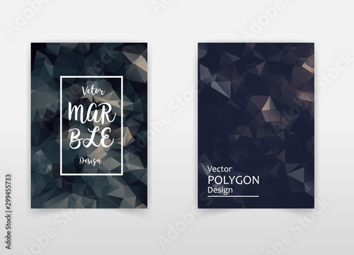 vector flyer design template, letterhead with colorful low poly art style details and company logo