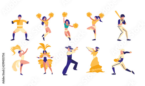 Variety sport icon set pack vector design