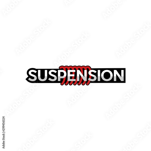 Suspension Shock Auto Brand Text Simple Logo Design Template Element Vector