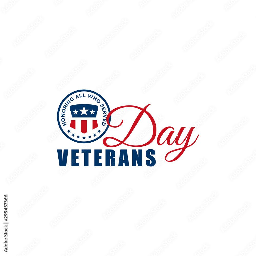 Vector design of Veterans Day template writing Vector design of Veterans Day template writing