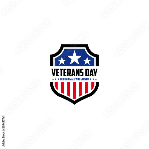 Vector design of Veterans Day template writing