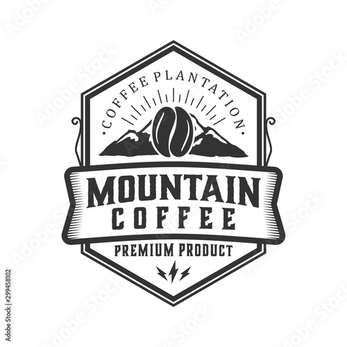 Mountain coffee cafe outdoor coffee brand label product