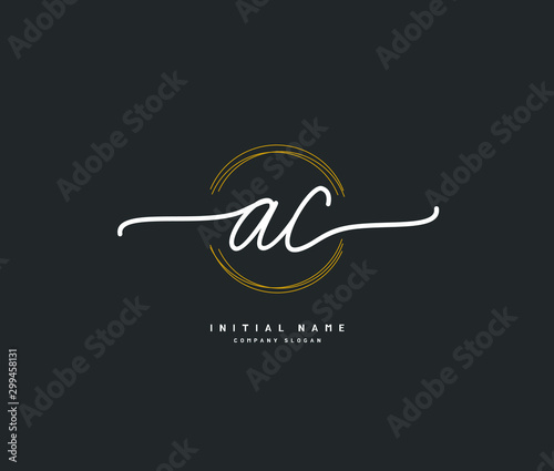A C AC Beauty vector initial logo, handwriting logo of initial signature, wedding, fashion, jewerly, boutique, floral and botanical with creative template for any company or business.