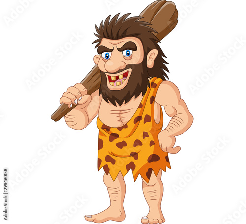 Cartoon caveman holding a club