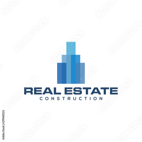 Real estate building logo - house building contractor identity window roof home improvement