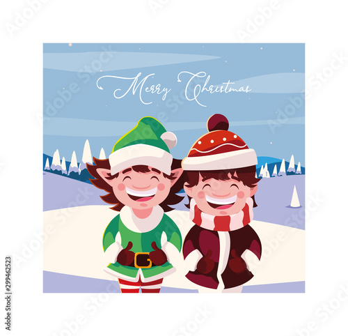 Merry christmas cartoons vector design