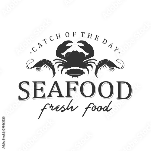 Seafood logo design restaurant fresh crab and shrimp logo for label product and seafood shop