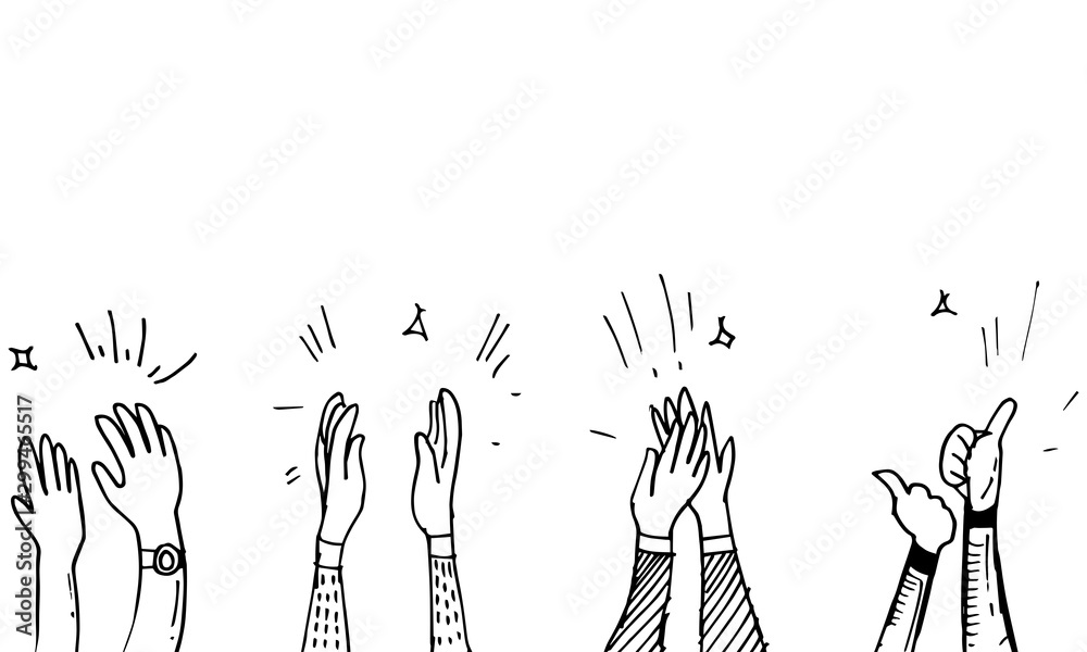 doodle sketch style applause on white background.hand drawn of applause. design element hand drawn. doodle sketch style applause on white background.hand drawn of applause. design element hand drawn.