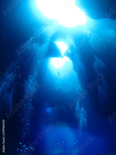 パラオの海 ブルーホール 水中洞窟 Stock Foto Adobe Stock