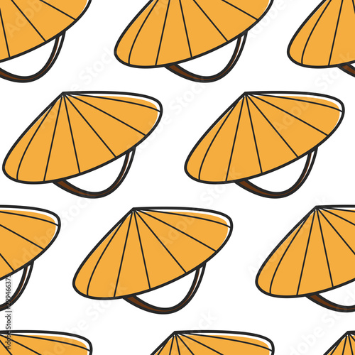 Vietnamese hat headdress seamless pattern Vietnam traditional costume element