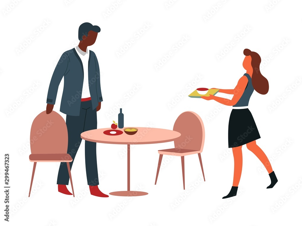 Man and woman having lunch at office canteen table