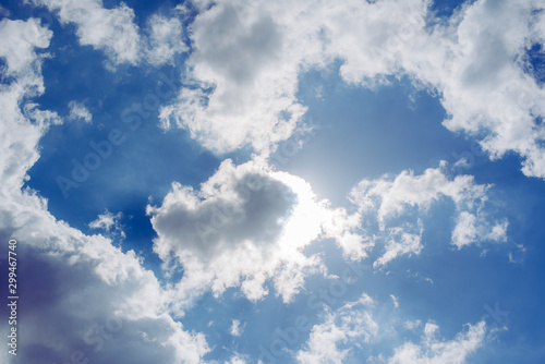 Air clouds in the blue sky.