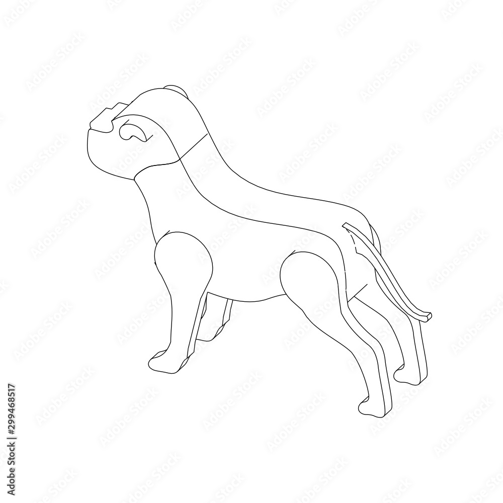 coloring page illustration of a dog