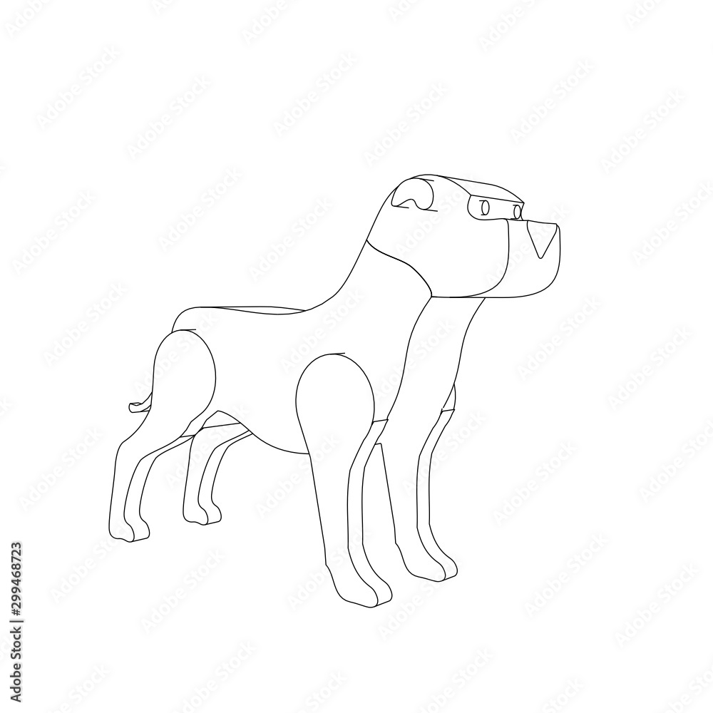 Fototapeta premium coloring page illustration of a dog
