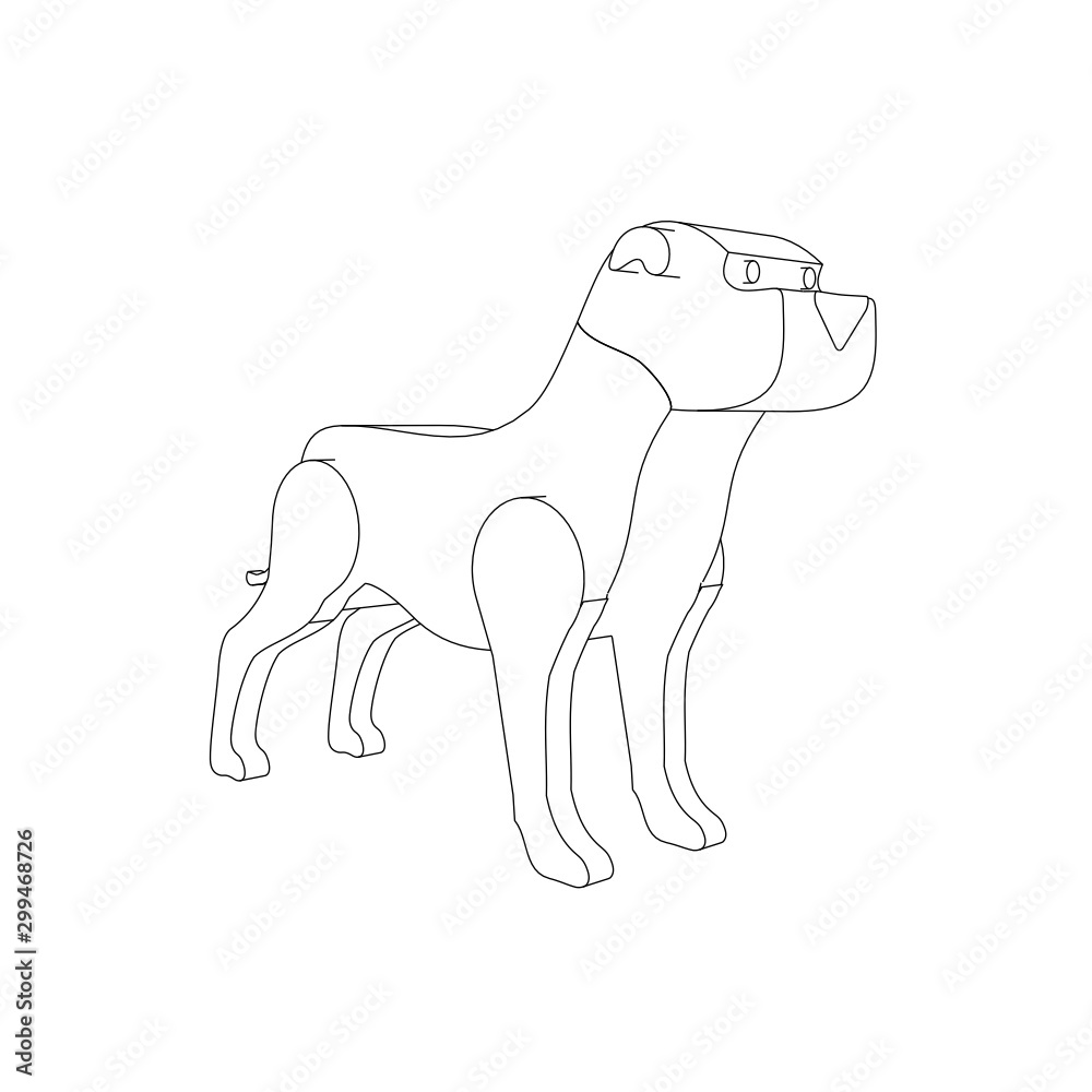 Fototapeta premium coloring page illustration of a dog