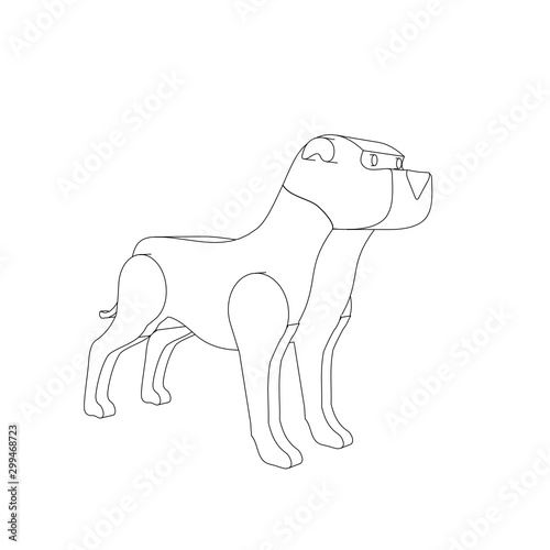 coloring page illustration of a dog