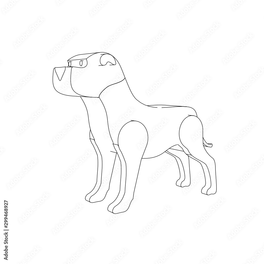 Fototapeta premium coloring page illustration of a dog