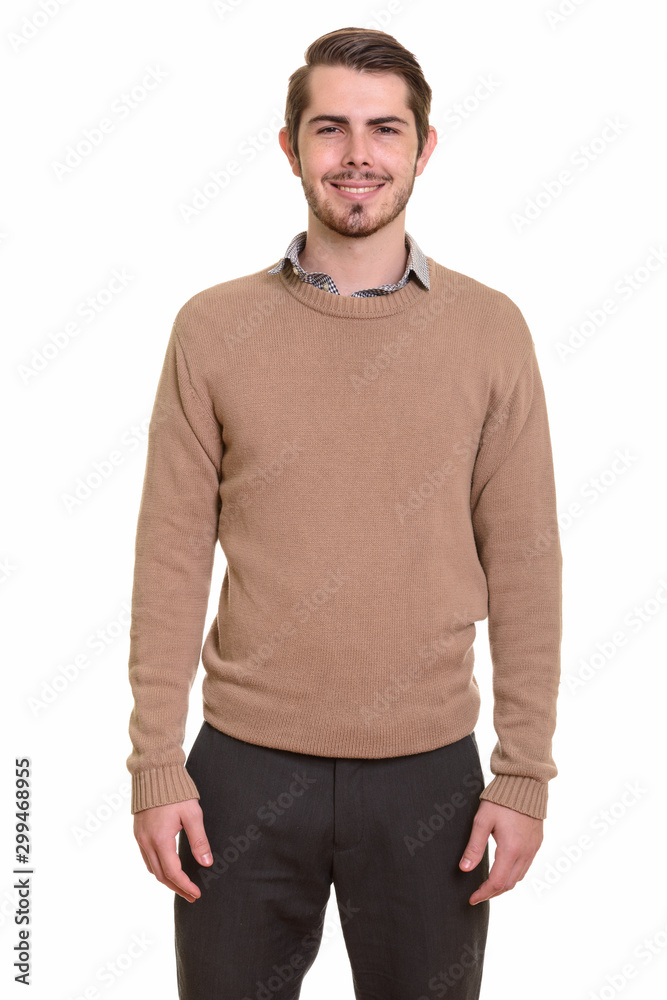 Portrait of happy young handsome bearded man Portrait of happy young handsome bearded man