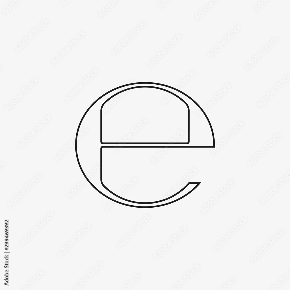 Estimated sign, E mark symbol. Vector illustration, flat design. Estimated sign, E mark symbol. Vector illustration, flat design.