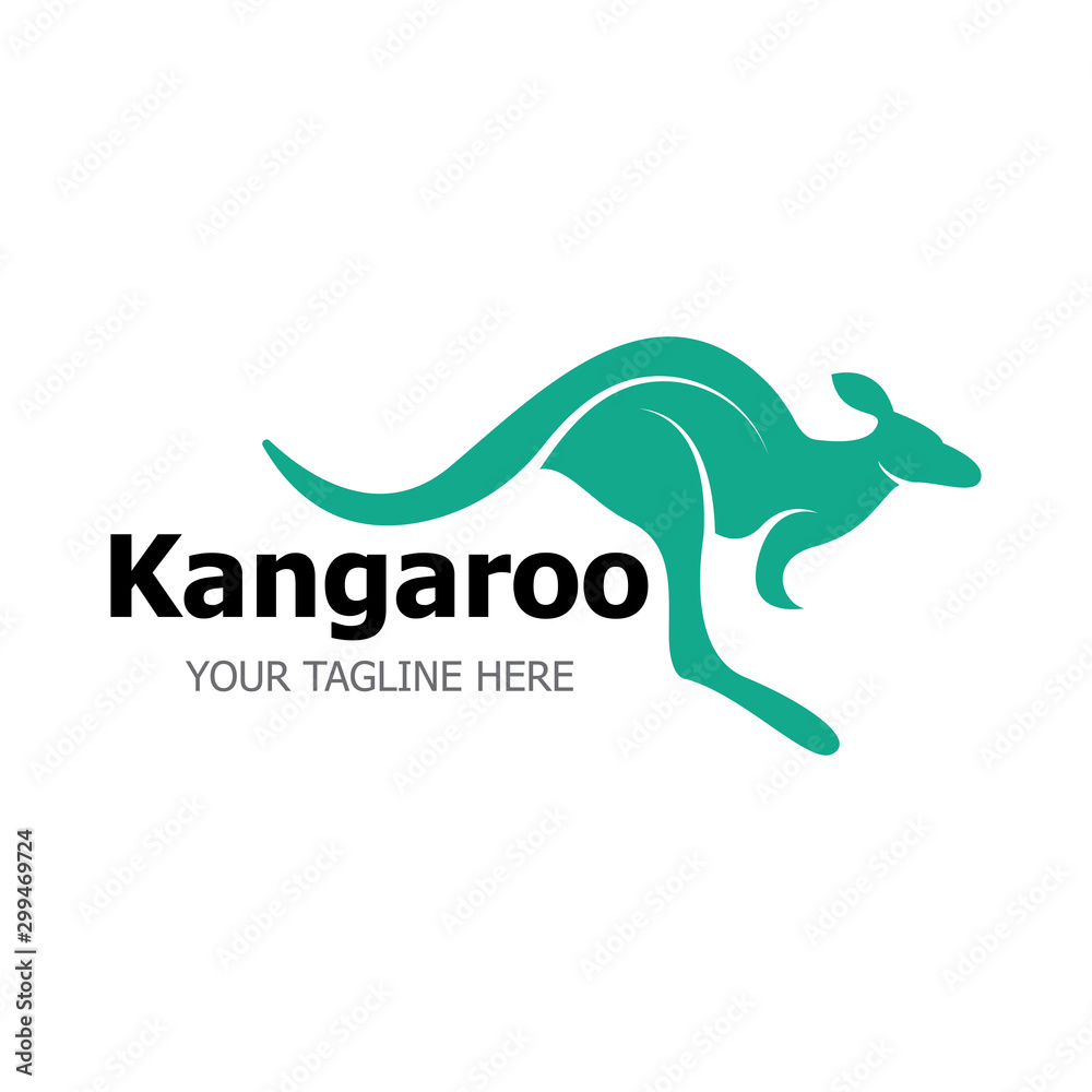 Kangaroo Logo Template vector illustration simple