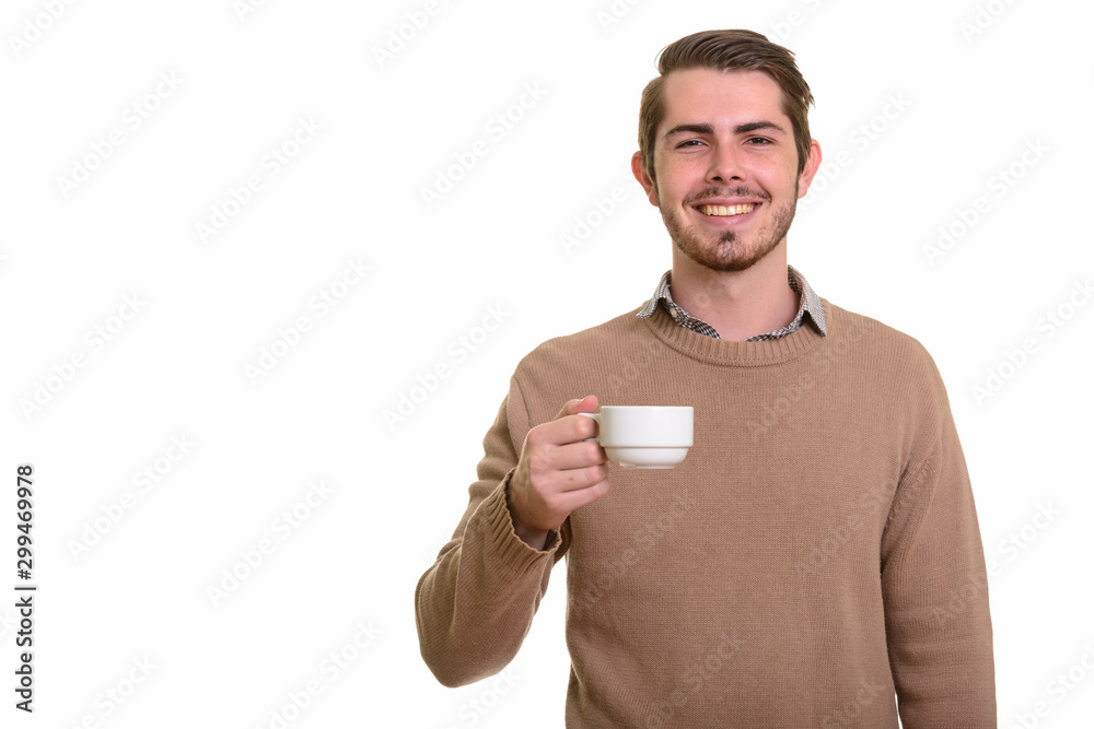 Portrait of happy young handsome bearded man Portrait of happy young handsome bearded man