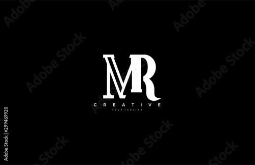 Monogram Linear Shape Linked Letter MR Logotype