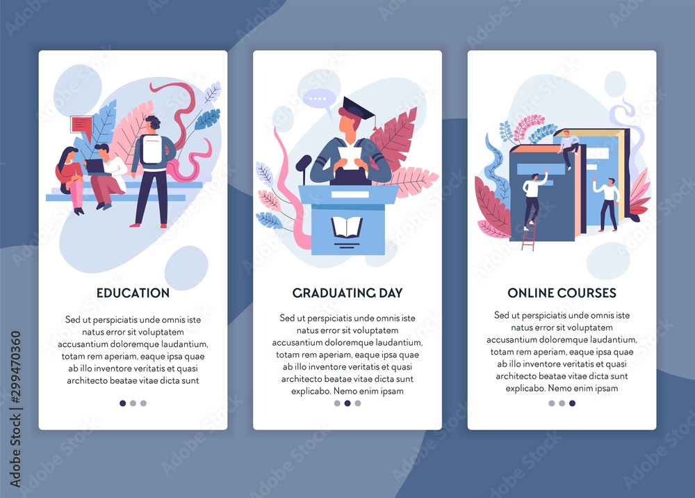 Education graduation and online courses web page template