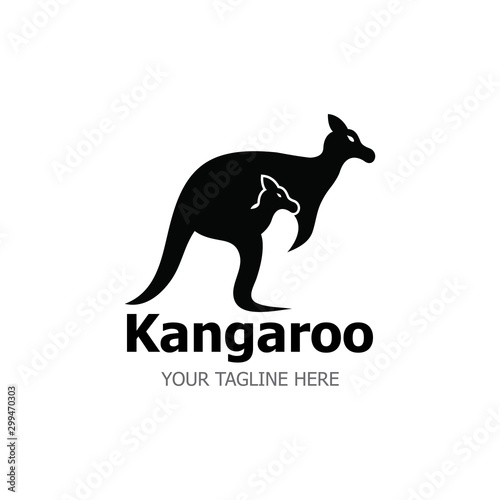 Kangaroo Logo Template vector illustration simple