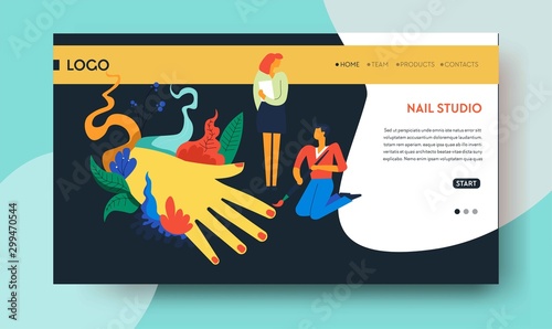 Nail studio web page template manicure online appointment