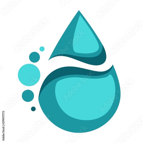Water drop isolated icon abstract drink label