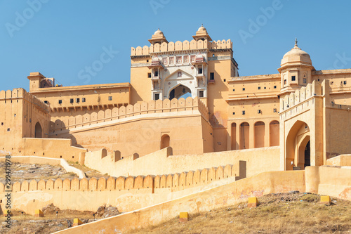 Amazing view of the Amer Fort and Palace, Jaipur, India