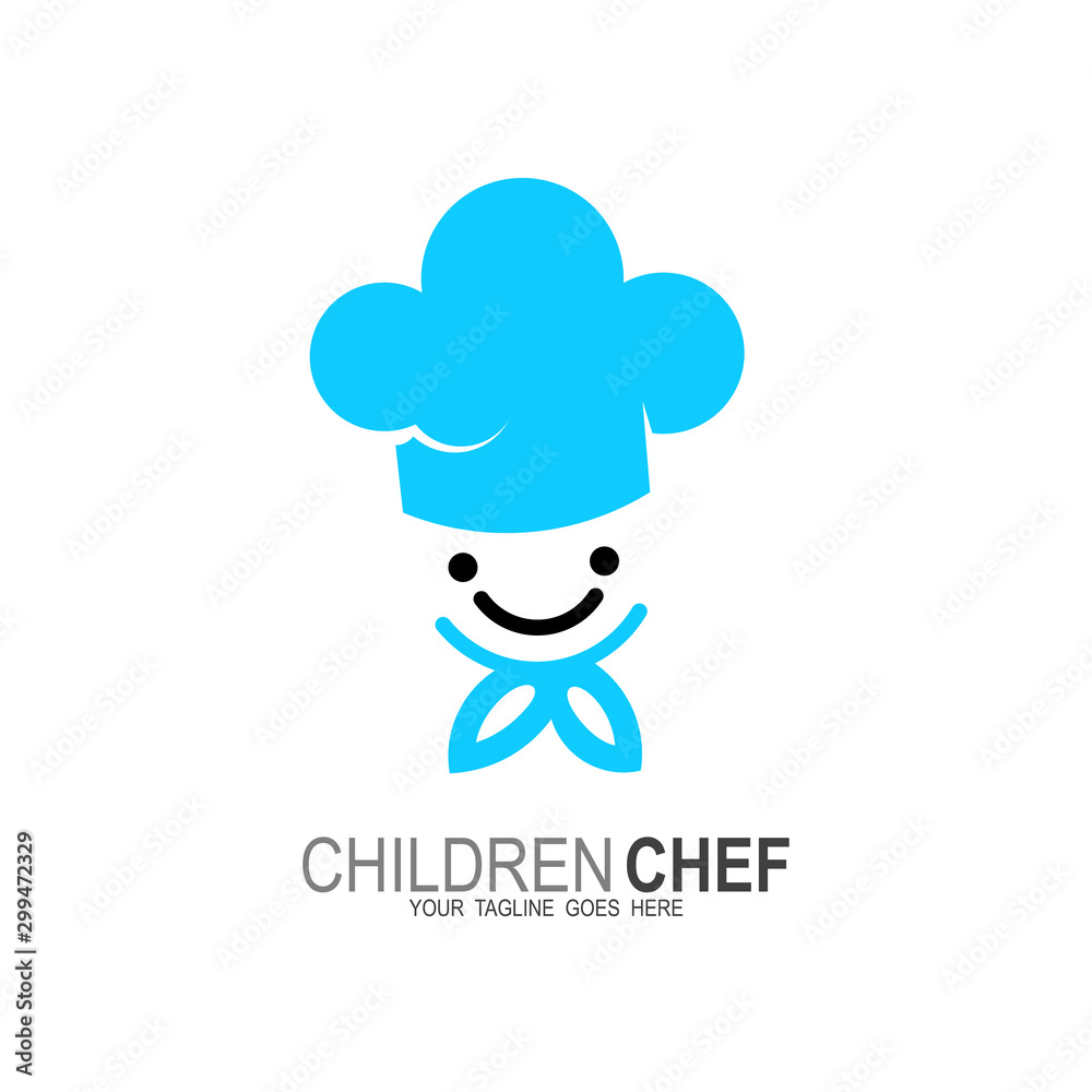 Chef logo with simple design vector, Kids icon and Chef logo Chef logo with simple design vector, Kids icon and Chef logo