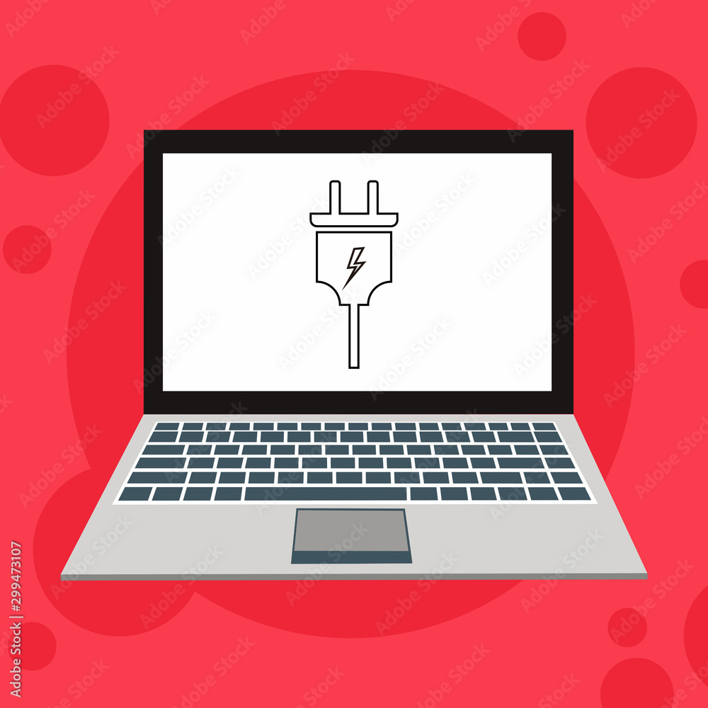charge, power plug, adaptor, low battery laptop concept Flat illustration vector icon for web charge, power plug, adaptor, low battery laptop concept Flat illustration vector icon for web