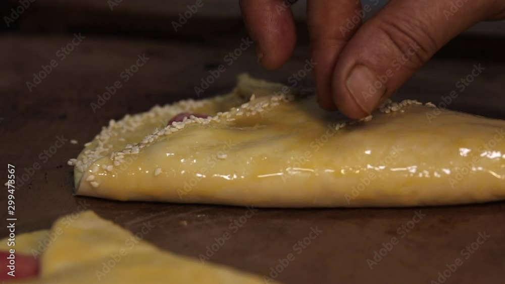 Making Sesame Bread, Slow Motion Making Sesame Bread, Slow Motion