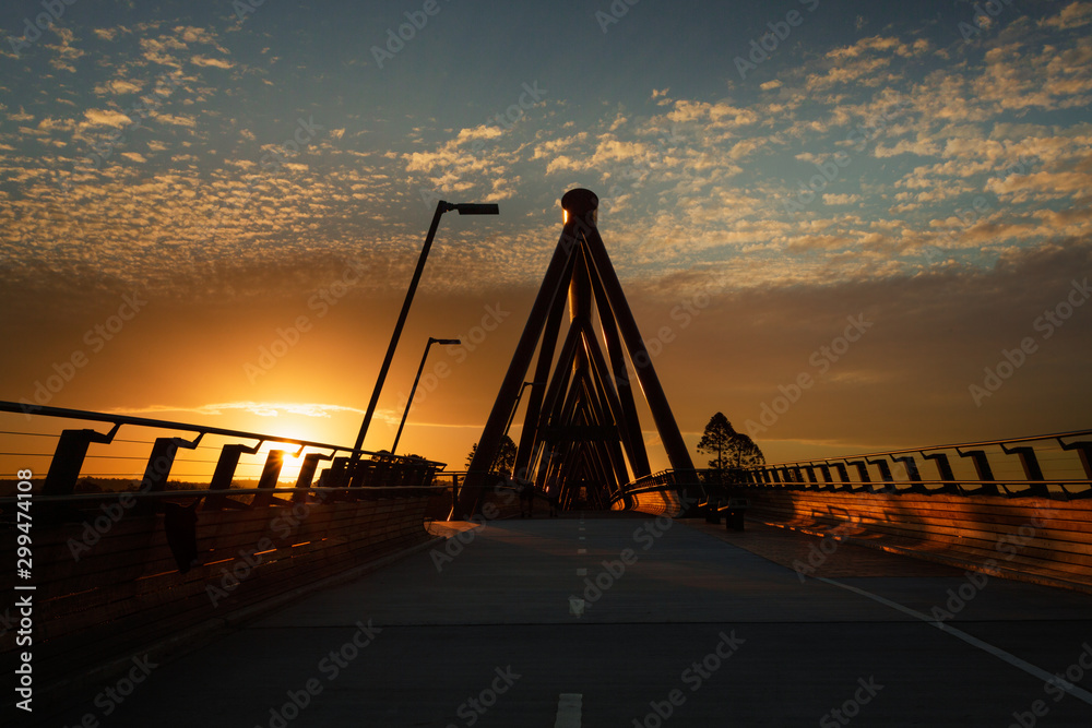 Obraz premium Sunset from Yandhai Nepean Crossing Penrith