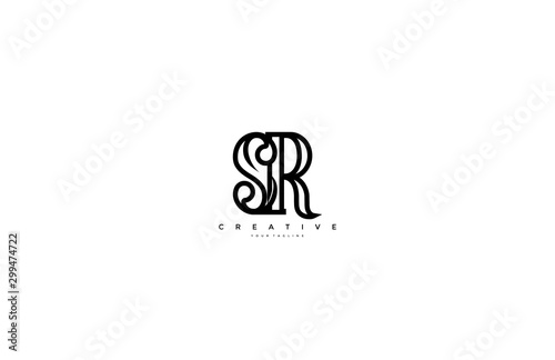 Monogram Linear Shape Linked Letter SR Logotype