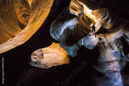 Canyoneer Rappels in Beautiful Sandstone Canyon