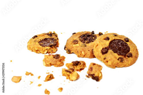 Chocolate Cookies isolated on white background