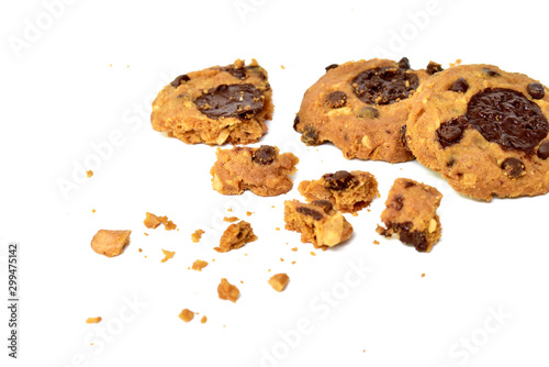 Chocolate Cookies isolated on white background
