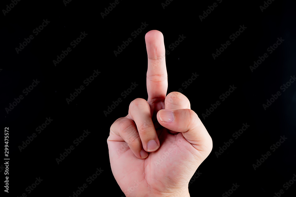 Hand symbols on black background, for drawing or used to communicate Hand symbols on black background, for drawing or used to communicate