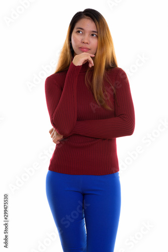 Studio shot of young Asian woman with turtleneck sweater © Ranta Images