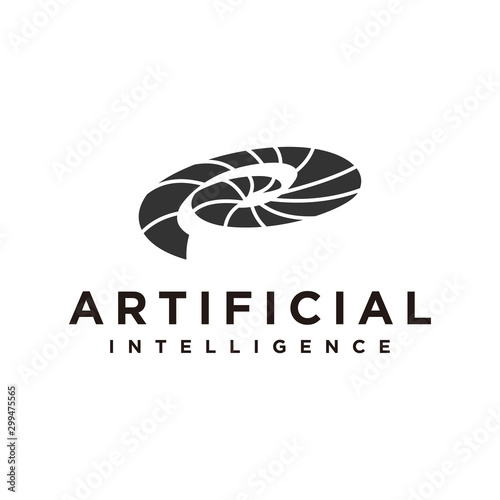 Shellfish clam intellegence modern technology logo