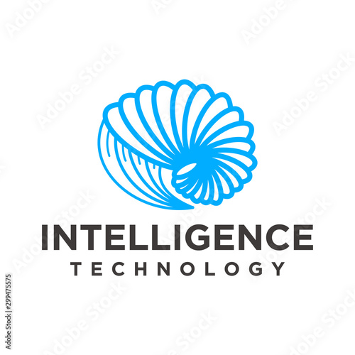 Shellfish clam intellegence modern technology logo