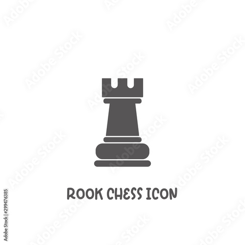 Chess rook piece icon simple flat style vector illustration. © Vdant85