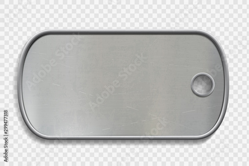 Blank Metal dog tag isolated on a transparent background