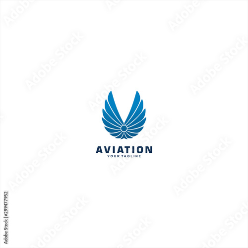 Wing Aviation logo template design
