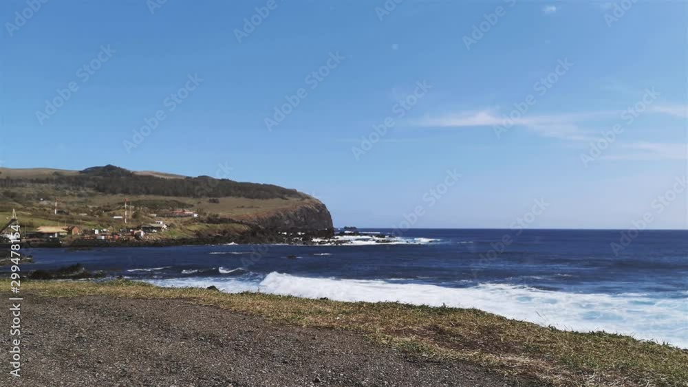 Hidden Treasures of Easter Island, Isla de Pascua, Rapa Nui, the ocean and cliffs near Hanga Piko and Hanga Roa Hidden Treasures of Easter Island, Isla de Pascua, Rapa Nui, the ocean and cliffs near Hanga Piko and Hanga Roa