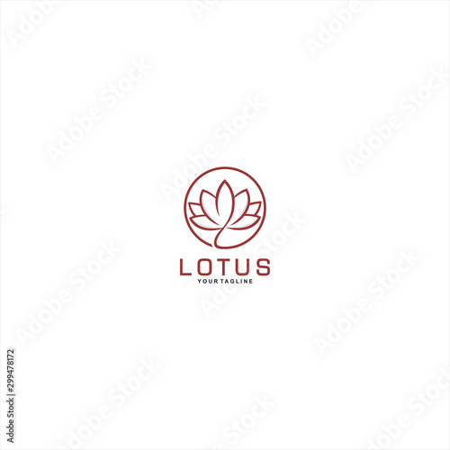 circle lotus logo template design